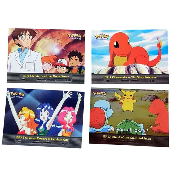 Topps Pokemon Cards Clefairy EP6 Water Flowers EP7 Charmander EP11 Island EP17 - Picture 1 of 4